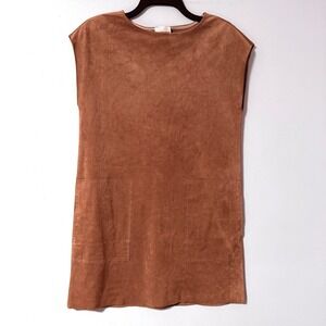 WILFRED FREE Aritizia Nori Mini Dress Brown‎ Faux Suede Sleeveless XXS Pockets